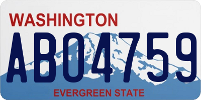 WA license plate ABO4759