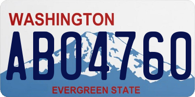 WA license plate ABO4760