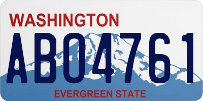 WA license plate ABO4761