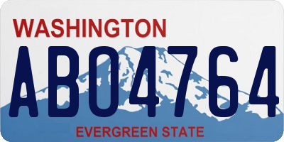 WA license plate ABO4764