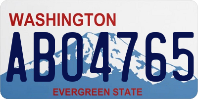 WA license plate ABO4765