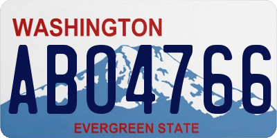 WA license plate ABO4766