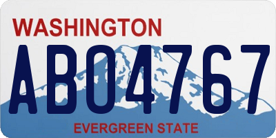 WA license plate ABO4767