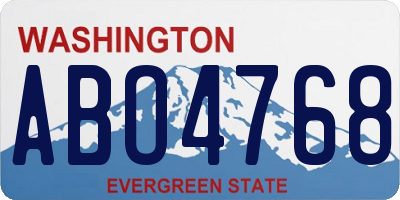 WA license plate ABO4768