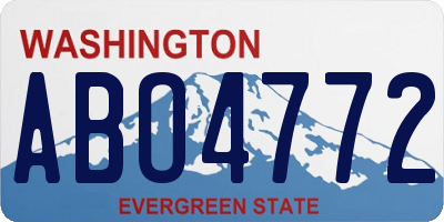 WA license plate ABO4772