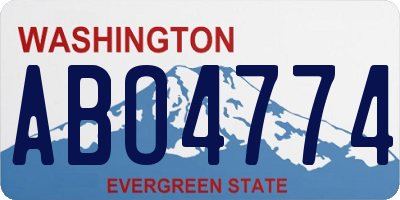 WA license plate ABO4774