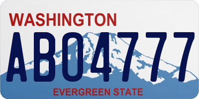 WA license plate ABO4777
