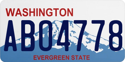WA license plate ABO4778
