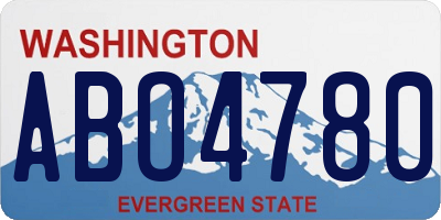 WA license plate ABO4780
