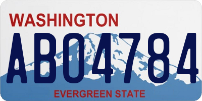 WA license plate ABO4784