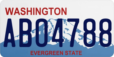 WA license plate ABO4788