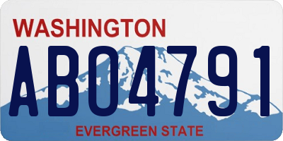 WA license plate ABO4791