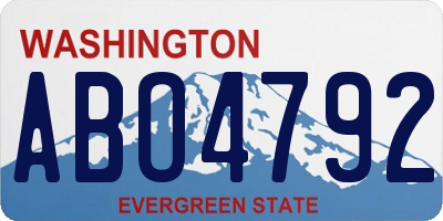 WA license plate ABO4792
