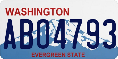 WA license plate ABO4793