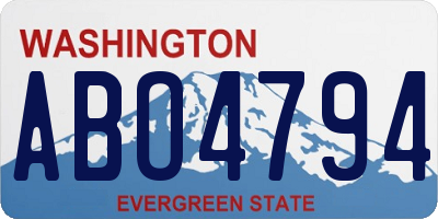 WA license plate ABO4794