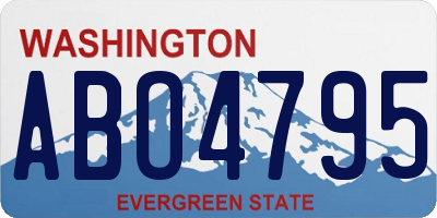 WA license plate ABO4795