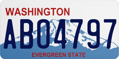 WA license plate ABO4797