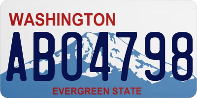 WA license plate ABO4798