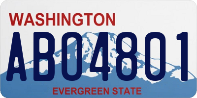 WA license plate ABO4801