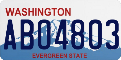 WA license plate ABO4803