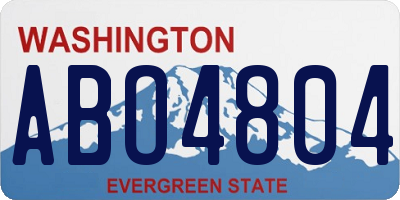 WA license plate ABO4804