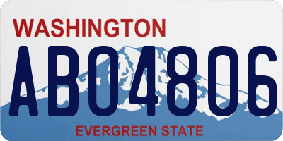 WA license plate ABO4806