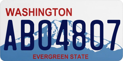 WA license plate ABO4807