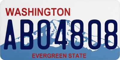 WA license plate ABO4808
