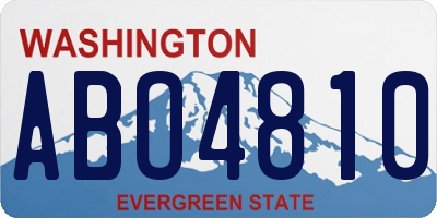 WA license plate ABO4810