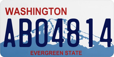WA license plate ABO4814