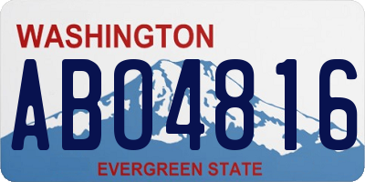 WA license plate ABO4816