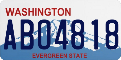 WA license plate ABO4818