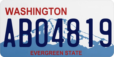 WA license plate ABO4819