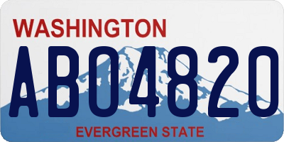 WA license plate ABO4820