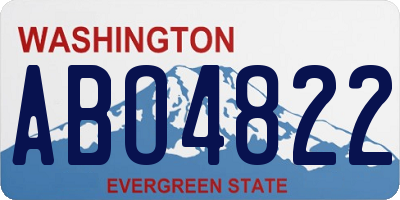 WA license plate ABO4822