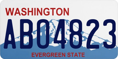 WA license plate ABO4823