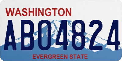 WA license plate ABO4824