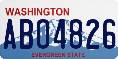 WA license plate ABO4826