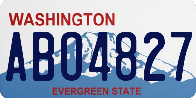 WA license plate ABO4827