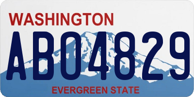 WA license plate ABO4829