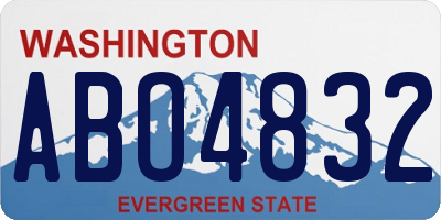 WA license plate ABO4832