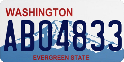 WA license plate ABO4833