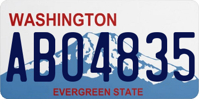 WA license plate ABO4835