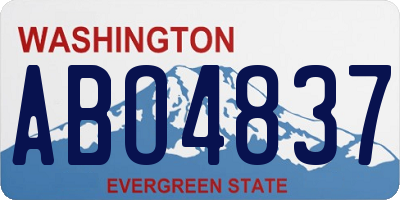 WA license plate ABO4837