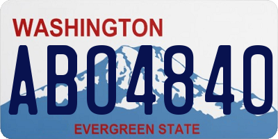 WA license plate ABO4840