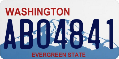 WA license plate ABO4841