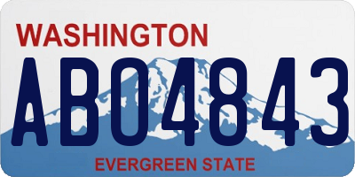 WA license plate ABO4843