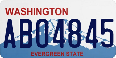 WA license plate ABO4845