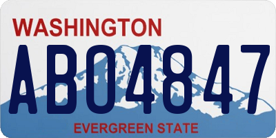 WA license plate ABO4847