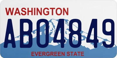 WA license plate ABO4849